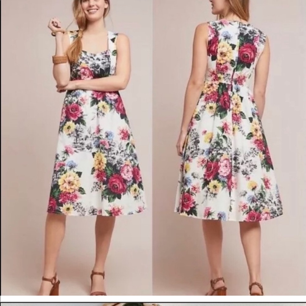 Anthropologie Floral Dress Size 12